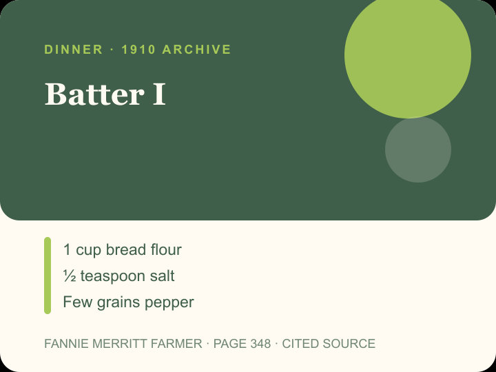 Batter I archival citation card