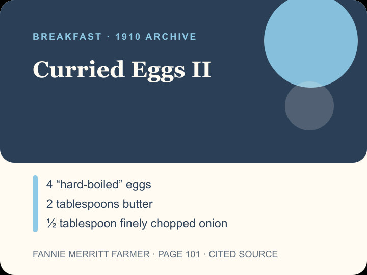 Curried Eggs II archival citation card