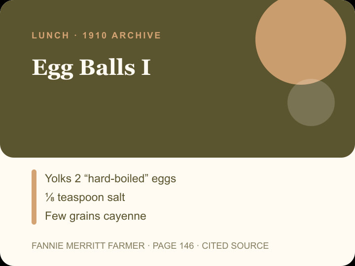 Egg Balls I archival citation card
