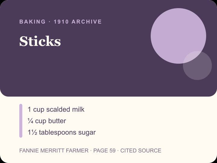 Sticks archival citation card